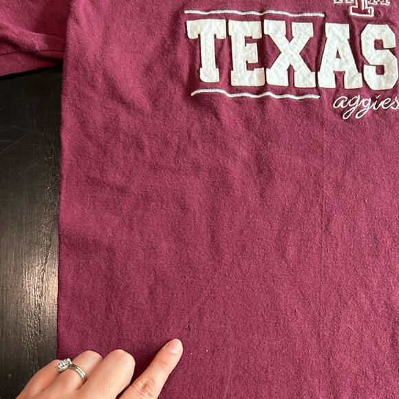 Maroon Texas A&M T-Shirt- retro- some wear Medium- pre skrunk - Picture 2 of 7